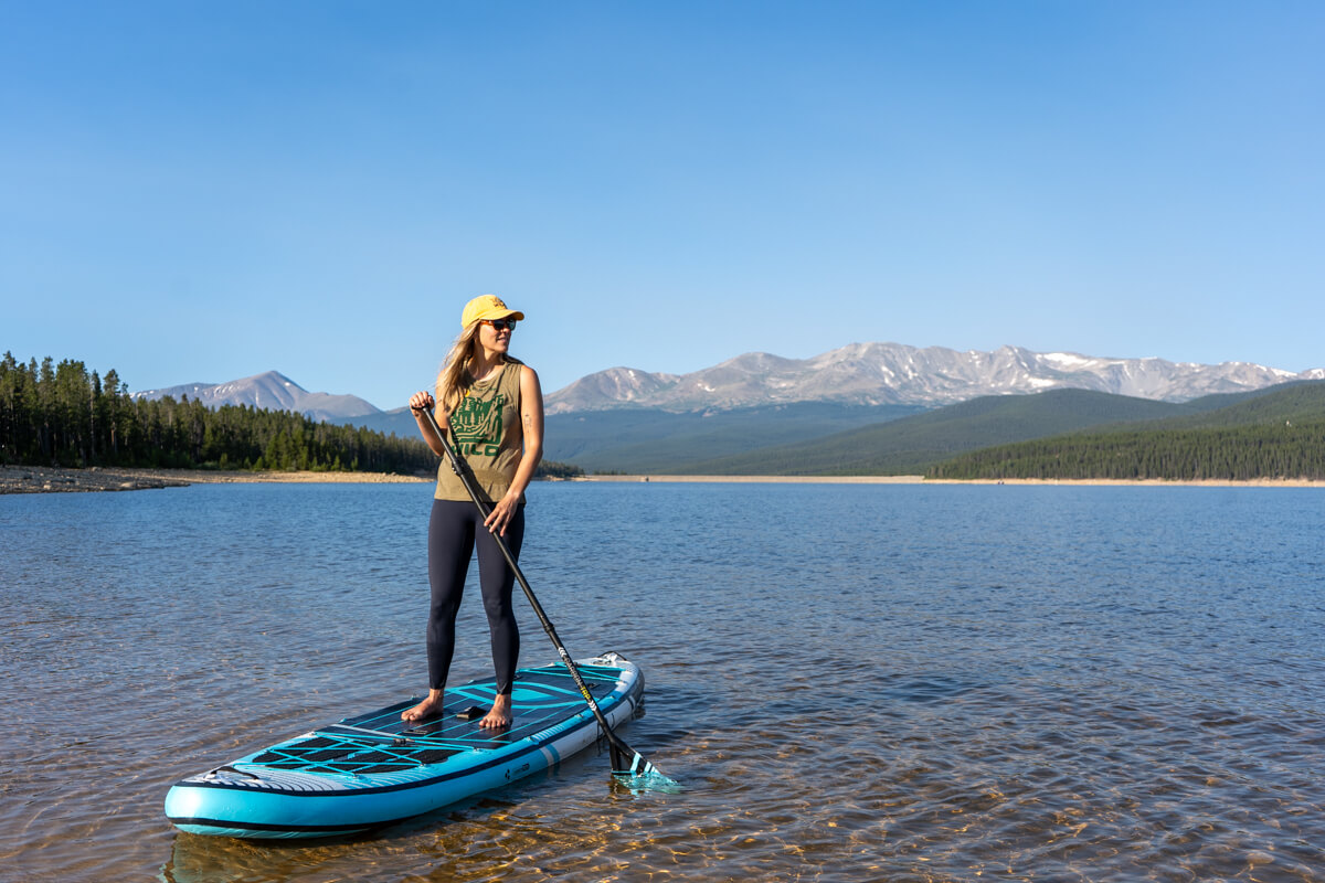 Paddle with Backdrop of Mounatin