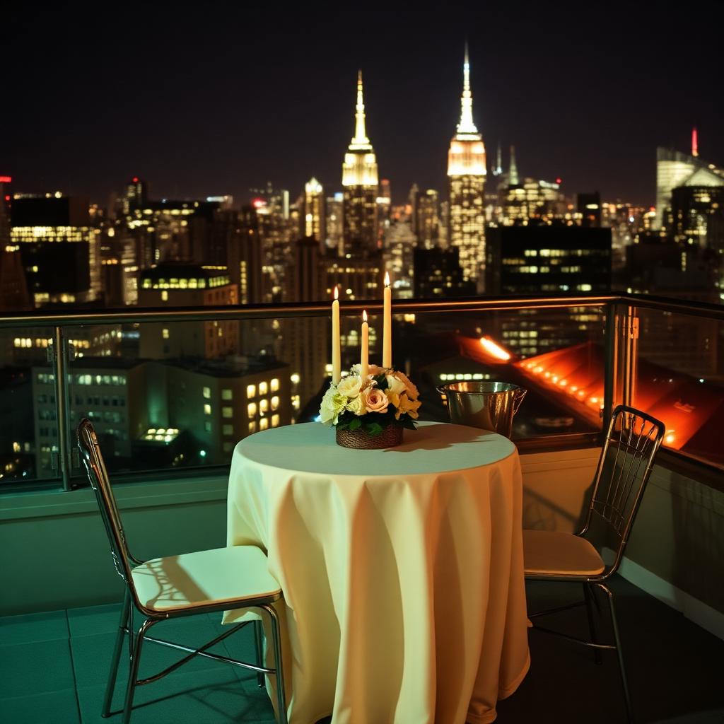 Private Rooftop Dinner for Two, Skyline All Around — Manhattan
